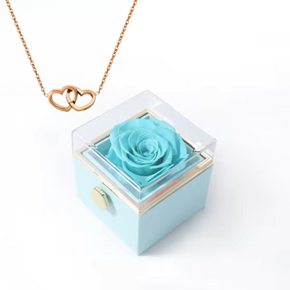 Halsband hjärta + låda Rosa - Elegant kärleksgåva 