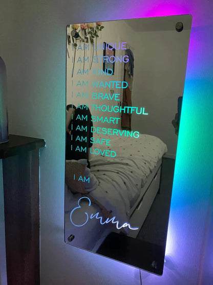 Customizable 'I AM' affirmation mirror – Display your own motivation 