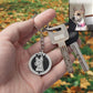 Silhouette dog round medallion key ring