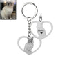 Silhouette cat heart keyring